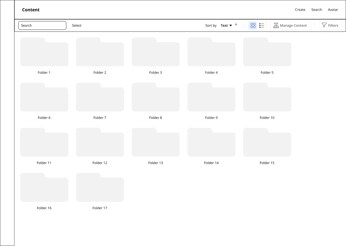 Browse Content: the new design adds a Manage Content toggle that only Content Managers see