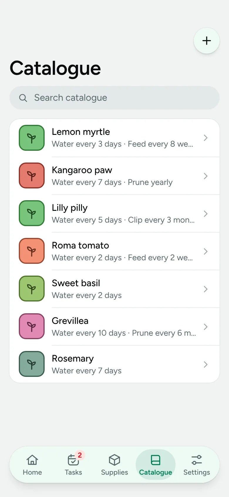 Mobile plant catalogue