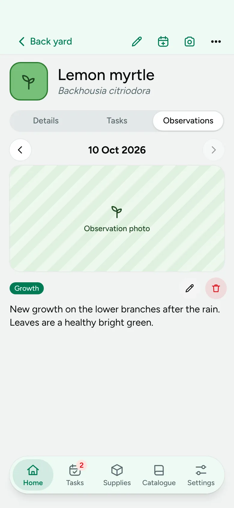 Mobile plant observations