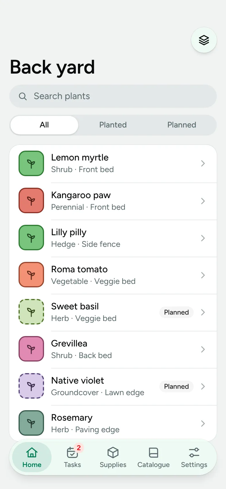 Mobile plants list