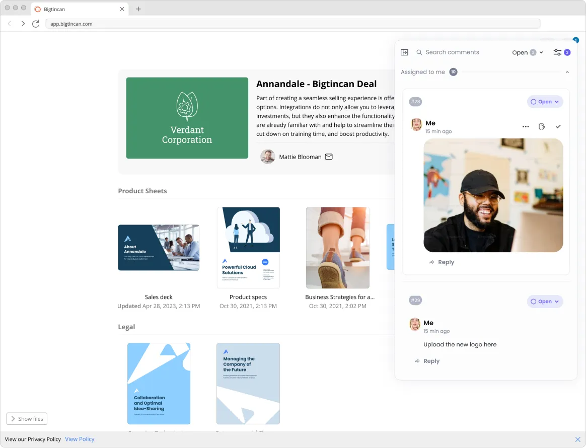 A screenshot of the Buyer view built using stock Velt components