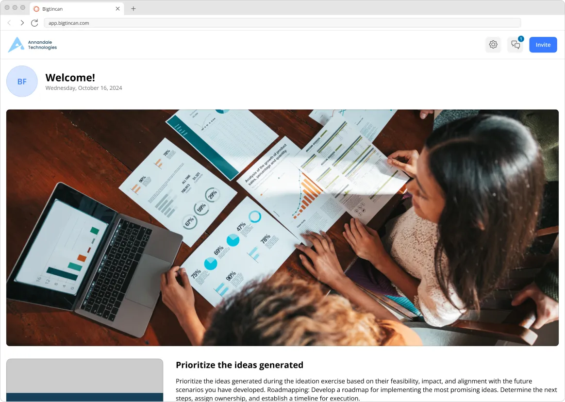 The layout template builder, showing sections that can be customised